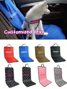 1pc Pet Car Seat Cover, Front & Rear Passenger Side, Outdoor Travel Pet Mat, Single Layer Car Pad, Waterproof Pet Rear Seat Cover, Pet Supplies - Multicolor - View 2