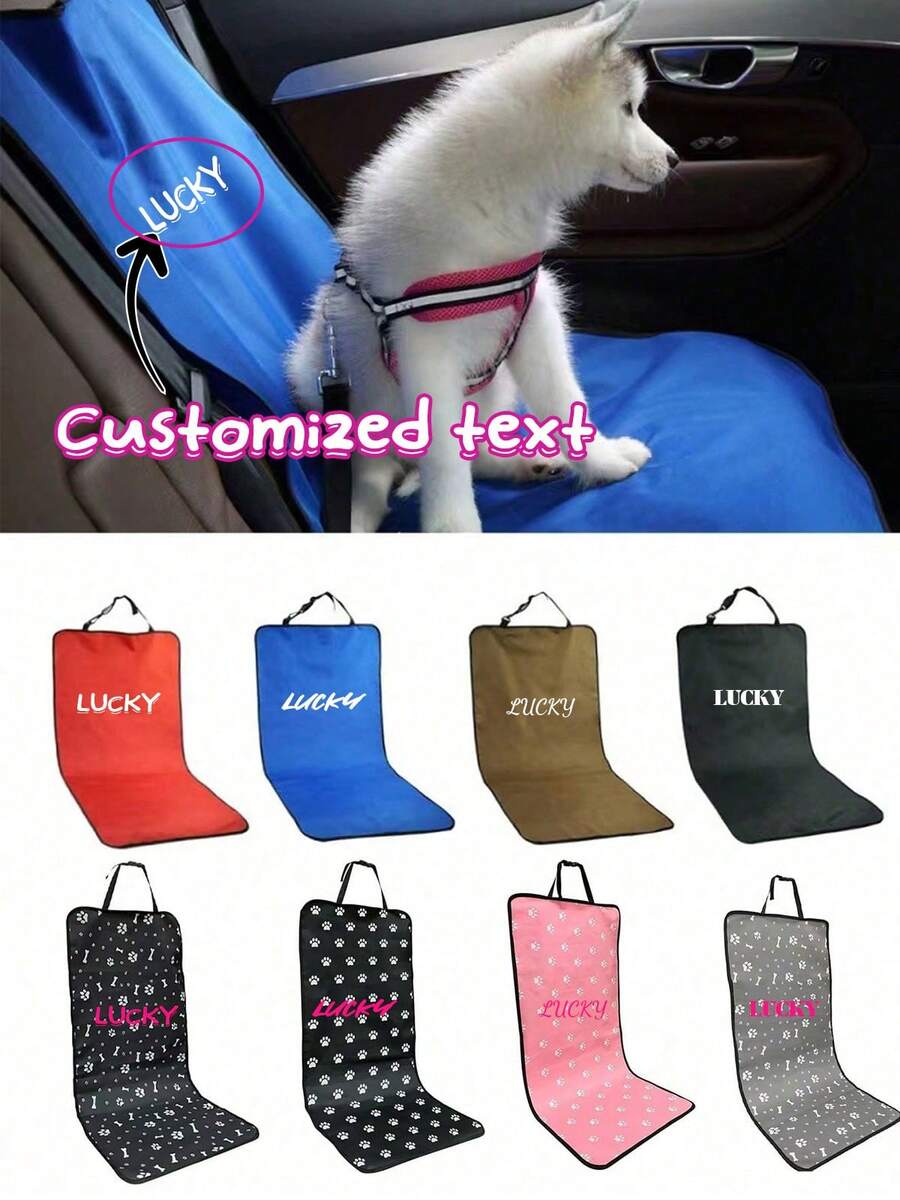 1pc Pet Car Seat Cover, Front & Rear Passenger Side, Outdoor Travel Pet Mat, Single Layer Car Pad, Waterproof Pet Rear Seat Cover, Pet Supplies