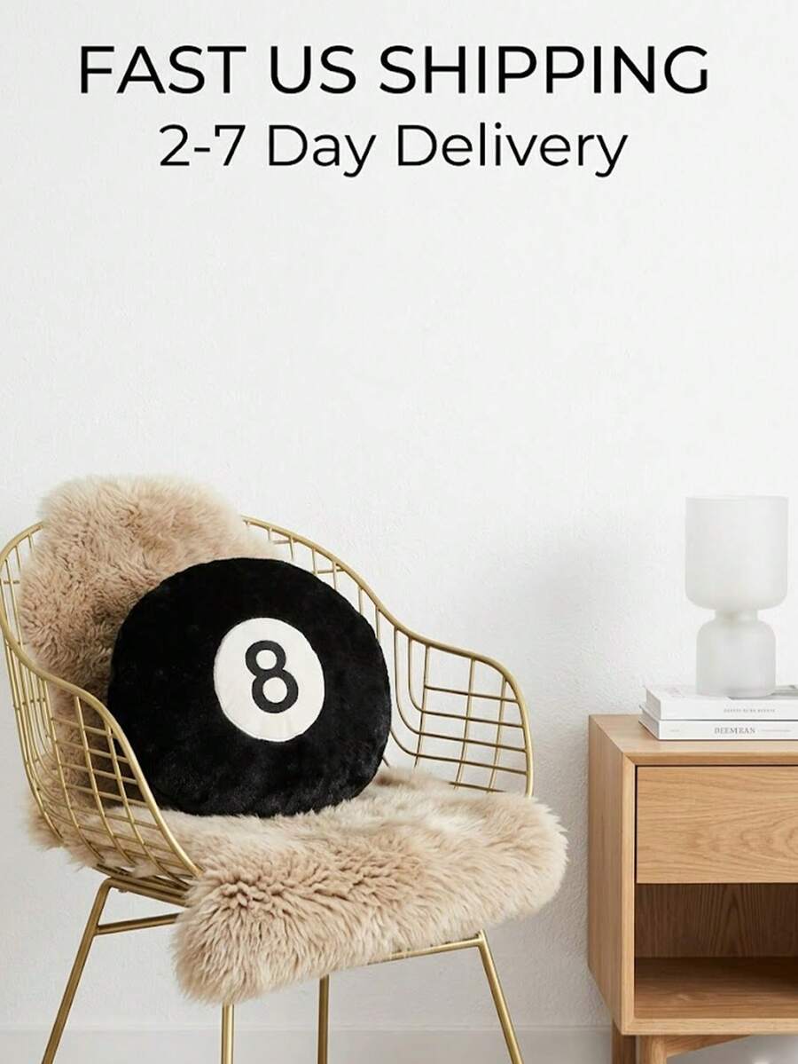 [Delivery Within 2-7 Days In The United States] Billiard Ball Throw Pillow-Featuring Exquisite Embroidered Details, This Skin-Friendly Plush Spherical Cushion Is Perfect For Both Students And Homebodies Alike And Adding A Decorative Touch To Campsites, Game Rooms, And Relaxation Areas.This Stylish Black  Plush Accent Piece Serves Equally Well As A Photography Studio Prop Or A Floor Cushion; A Set Of Soft, Comfortable Round Throw Pillows, These Minimalist-Style Interior Decor Accessories Make For An Ideal Back-To-School Gift. - Multicolor - View 1
