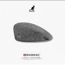 Kangol Kangaroo Pure Wool Beret  Brand Baseball Cap Wool Hat C0VI - Dark Gray Wool/black Label With Embossed Logo - View 12