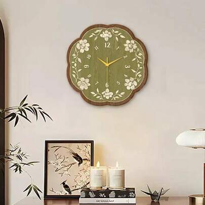 1 件复古木质台钟、桌面或壁挂式复古时钟装饰