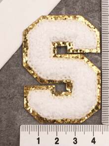 26pcs A-Z Letter Patches, Gold Color, Removable Sew-On 3D Embroidered Alphabet Decals, Suitable For Hats, Jeans, Clothes, Bags, DIY Crafts, Fashion Decoration, Jewelry Boxes, Storage Boxes, Phone Cases - White - View 12