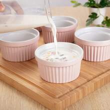 8 Oz Ceramic Ramekins Oven  For Baking, Creme Brulee Souffle Bowls, Dipping Sauce Bowls, Classic Dessert Bowls For Pudding, Dishwasher, Freezer , Set Of 8 - Hồng - Xem 7