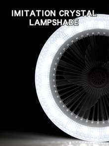 E27 LED 旋转吊扇灯，带遥控器，360° 可调，E27 转换底座，卧室客厅适用，Miflame - 白色 - 查看 9