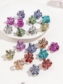 20入彩色電鍍雞蛋花小髮夾，編髮、側髮與瀏海用花朵髮夾， Bauhinia 花髮夾，髮飾配件 - 彩色 - 查看 5