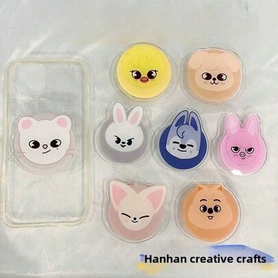 Giá đỡ điện thoại trong suốt có thể mở rộng hình hoạt hình SKZ K-POP STAY, quà tặng cho người hâm mộ.