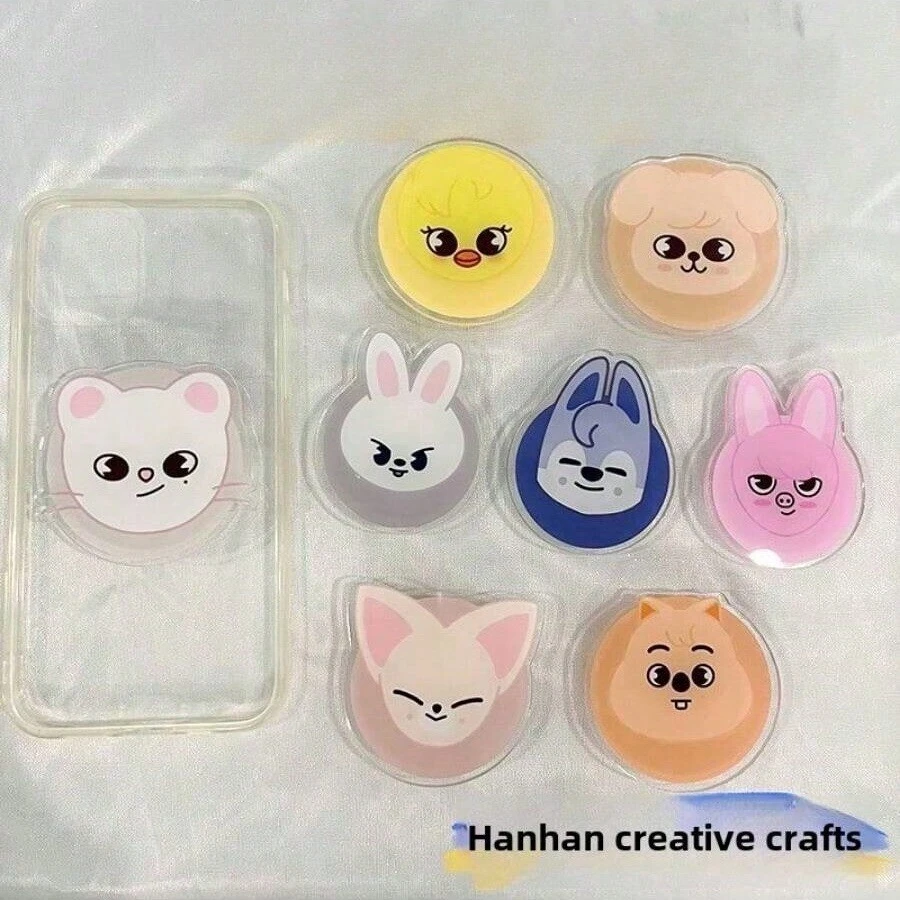 Giá đỡ điện thoại trong suốt có thể mở rộng hình hoạt hình SKZ K-POP STAY, quà tặng cho người hâm mộ. - Nhiều màu - Xem 1