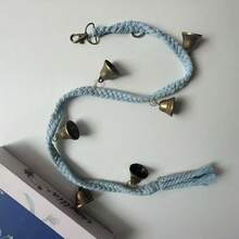 狗狗门铃训练器，手工编织狗狗门铃，配有6个超响铃铛，用于狗狗训练，可调节悬挂式门铃，适合小型、中型和大型犬，只需按下门铃即可外出 - 彩色 - 查看 10