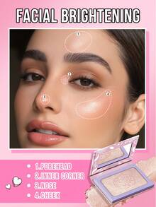 MISSLYN-Cinnadream 柔滑高光粉，1 片装高光盘，珠光高光，肉桂色，高显色度，丝滑配方，打造光泽感，轻盈透气，持久闪耀，提亮效果持久，面部高光盘修容，新年妆容，新手友好，Y2K 妆容派对，节日，毕业典礼，旅行，生日，礼物，夏季 - #2 Pink Sugar - 查看 5