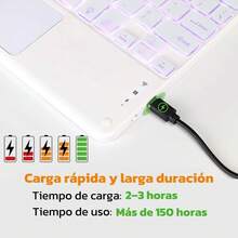Teclado Bluetooth 10 Pulgadas con Touchpad Integrado Inalámbrico Ultraligero Compatible iOS Android Windows Conexión Fácil para Tablet Celular Laptop - Ver 5