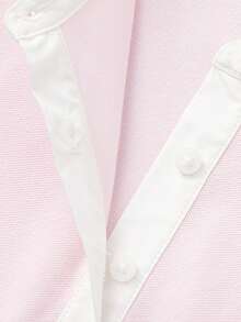 Balabala Vestido de verano para niñas 2026, estilo polo de línea A, look universitario dulce, mezcla suave de algodón, uso cómodo para todos los días - blanco rojo - Ver 7