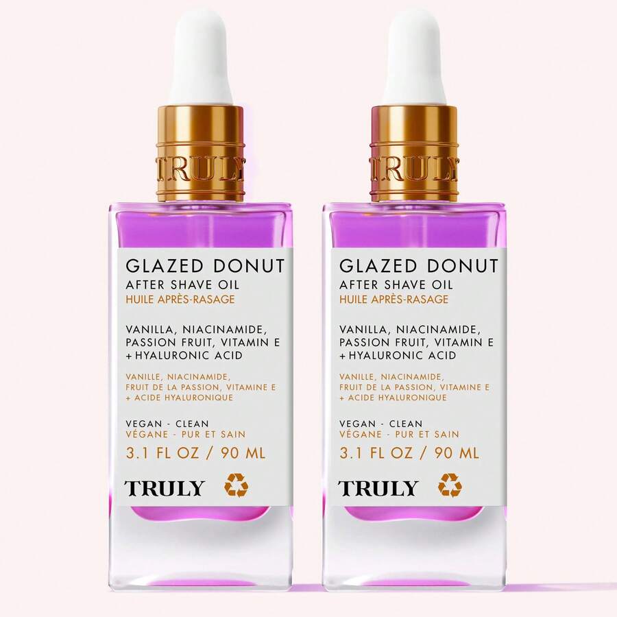 2-Pack Glazed Donut After Shave Oil – Ingrown Hair & Discoloration Treatment – Hydrates And Soothes Razor Burn With Vitamin E, Niacinamide & Hyaluronic Acid – Brightens Uneven Skin Tone On Legs, Underarms & Bikini Line – Toasted Vanilla Glaze Scent - 薰衣草色 - 查看 1