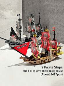 SALYWEE 3D Pirate Ship Puzzle,Building Blocks ,Classic Movie Ship Models,Legends Of The Nautical Age,Captain Jack,Family Interactive Toys,Assembly DIY Model,Creative Birthday Gift,Tabletop Game Toys - Multicolor - View 16