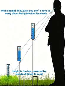 Outdoor Garden Rain Gauge, Precise Rainfall Measurement Instrument, Precipitation Monitor, Large Display Yard Measurement Tool - A - 查看 1