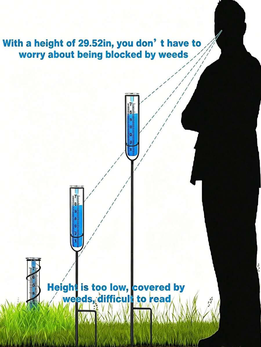 Outdoor Garden Rain Gauge, Precise Rainfall Measurement Instrument, Precipitation Monitor, Large Display Yard Measurement Tool - A - 查看 1
