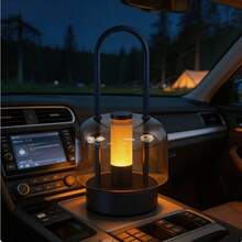 xoddi Cordless Rechargeable LED Wireless Desk Lamp Touch Control Dimmable Night Light, Portable Battery Powered Hand Lantern Camping Light, Modern Retro Table Lamp For Bedroom Nightstand Living Room Dorm Home Office Kitchen Café Bar Patio Dinner Gaming, Aesthetic Room Decoration Great Back To School Housewarming Thanksgiving Gift - Black - View 7