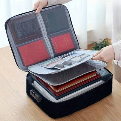 Waterproof Multi-Layer Document Organizer Bag For Passport & Certificates