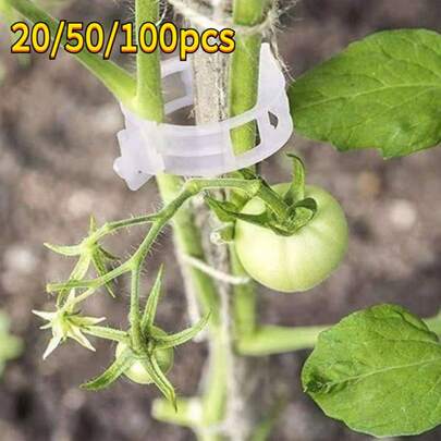 Bộ 20/50/100 kẹp đỡ cây tái sử dụng, dụng cụ làm vườn, thích hợp cho cà chua, dưa chuột, ớt, cây leo, kẹp cố định thân cây.