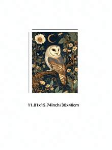 1 Stück rahmenloses Eulenmotiv Kunstwerk mit Blumen- und Mondmustern, vintage verspieltes Waldposter, geeignet für Schlafzimmer, Wohnheim, Wohnzimmer Dekoration, Rückkehr zur Schule Saison, lustiges Poster, Zimmer Dekorations Geschenk - Eule - Übersicht 11
