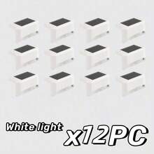 12pcs Solar Powered Ground Lights, Deck Lights, Stair Lights, White/Warm Light Options, No Charging Required, Auto On/Off, Suitable For Garden, Yard, Garage, Fence Decoration - Solar Lights - View 13