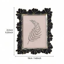 1个欧式黑金3D雏菊装饰相框，手工彩绘树脂材质，奢华复古桌面展示架，适用于家居装饰、卧室、玄关、客厅、照片收纳展示、婚礼、派对、摄影道具、礼品 - 黑色 - 查看 13