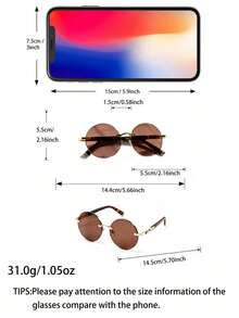 1 Cặp kính nữ kiểu dáng retro tròn tối giản, thời trang, phù hợp để đeo hàng ngày, lái xe, du lịch và đi biển, phụ kiện tinh tế và quyến rũ. - Nhiều màu - Xem 4