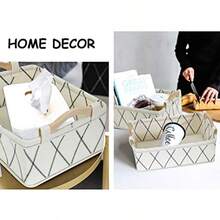 Storage Baskets for Organising Toys Small Basket White Basket Felt Fabric Basket Bins for Home Office Closet Bathroom Bedroom Playroom Decorative Bin - Blanco - Ver 4