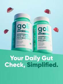 Goli Zero Sugar World's First 3-In-1 Pre, Post, Probiotic Gummies - Gluten Free, Vegan, Non-GMO, & Gelatin-Free,60 Capsules - 2bottel - View 8