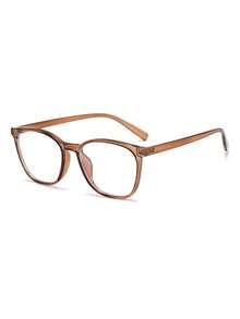 1 Pair Men's Square Frame PC Optical Glasses, Versatile Daily Commute Style - Cold Tea - View 2