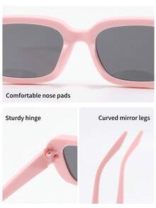 1 Par de Óculos de Moda Infantil com Armação de Olho de Gato, Minimalista, Adequado para Meninos e Meninas, Festa, Feriado, Viagem, Decoração, Acessório Diário, Acessório de Fotografia - Rosa chiclete - Visão 7