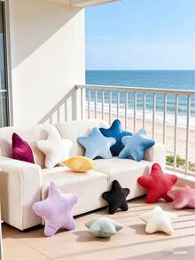 Coussin décoratif en forme d'étoile - Un coussin mignon, doux et confortable. Idéal pour la décoration intérieure dans les maisons de plage, les chambres à coucher et les salons. Un excellent cadeau de printemps pour la famille et les amis. - Beige - Voir 6