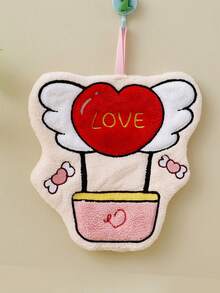 3 pièces/1 pièce Serviette de main super absorbante avec motif de cœur de dessin animé mignon, serviette décorative à suspendre pour la cuisine et la salle de bain, débarbouillette personnalisée - Multicolore - Voir 6