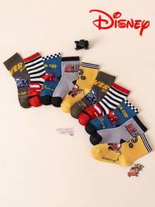 Disney 10/5 正品汽车圣诞儿童袜，新年加厚礼物袜，男童冬季袜，卡通汽车圣诞新年动画袜，男童袜，家居袜，创意礼物袜，儿童袜 - 彩色 - 查看 1