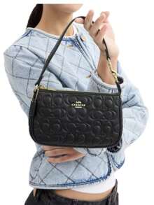 Coach Women's Nolita 19 Bag In Black Embossed Signature Leather - 黑色 - 查看 3