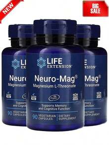 Magnesio L-Treonato - Apoya la salud de tu cerebro, incluyendo la atención, el enfoque y la memoria, 90 cápsulas vegetarianas de suplemento dietético - 3 - Ver 12