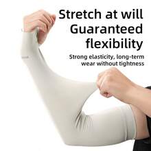 ROCKBROS 1pc Summer Fingerless Ice Silk UV Protection Arm Sleeve, Durable Elastic Comfortable Breathable - Multicolor - View 3