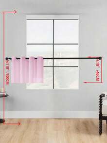 1pc Sheer Curtain, Grommet Curtain, Light Filtering Curtain, Semi-Transparent Curtain, Home/Office Use Curtain, Solid Color Modern Minimalist Polyester Voile Curtain, Softens Light, Suitable For Bedroom, Living Room, Balcony, UV Protection - Pink - View 14