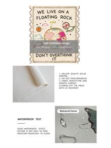 1件裝頂級「Don't Overthink」語錄印花少女粉大學風可列印宿舍藝術，時尚勵志排版牆飾，無框畫布海報，適用臥室/宿舍/派對，完美度假旅行與海灘畢業禮物 - 彩色 - 查看 11