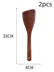 2 chiếc xẻng nấu ăn bằng gỗ, xẻng lật bằng gỗ chống dính, xẻng nướng bằng gỗ, dụng cụ nhà bếp bằng gỗ, xẻng gỗ góc cạnh - Nhiều màu - Xem 13
