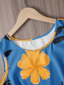 Oulis 2pcs Printed Set, Suitable For Spring/Summer, Valentine's Day, Elegant Lady, Summer Holiday, Wedding, Outing, Vacation, Beach, Spring Break - Multicolor - View 3