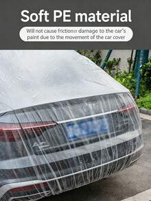 Disposable Universal Car Cover - Transparent PEVA Dust-Proof Scratch-Resistant Car Interior Protection Cover, Lightweight Car Outdoor Shielding Suitable For Garage Storage, Renovation And Painting - A - View 4