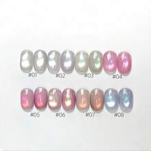 MISS MIANEL 10ml/Pc 2026 New High Density Glass Bead Glitter Gel Nail Polish, Shiny Cat Eye Effect, UV Nail Care Products, Summer Nail Colors Include White, Pink, Blue, Cute Designs - Multicolor - View 5