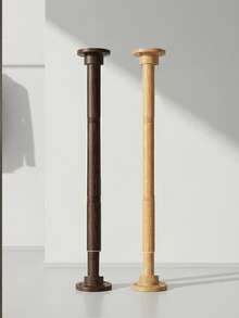 Extendable Wardrobe Support Rod, Drill-Hole Mounted Heavy-Duty Wood Grain Closet Hanging Rod, Wall-Mounted Reinforced Expandable Clothes Support Rod, High Load-Bearing Wardrobe Organizer - Punch-hole Style - View 6