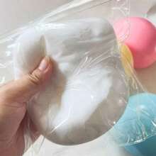 1pc - Large 10cm Jumbo Fluffy Slime Ball, Stress Relief Squishable Jumbo Fluid Ball, Big Slow Rebound Stress Relief Toy, Large Fluid Stress Relief Toy, Mud Feeling Squishable, Surprise, Birthday,,, Toy - [白色的] - 查看 13