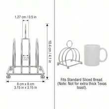 HEMOTON Estante para tostadas de acero inoxidable de 3 rebanadas estante para tostadas estilo inglés estante para tostadas soporte para pan pan rebanada soporte para mesa para restaurante y - como en la imagen - Ver 3