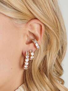 Đôi bông tai hình trái tim sang trọng, chất liệu cao cấp bằng bạc sterling 925 mạ vàng 18K, đính đá Cubic Zirconia, dành cho nữ. - Bông tai trái tim - Xem 5