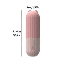 Ventilador eléctrico pequeño de mano para mujeres, batería recargable, alta velocidad de viento, ventilador de carga silencioso para exteriores, compacto y portátil para viajes al aire libre - rosa - Ver 2