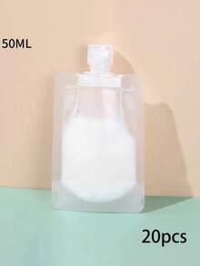 5个/10个/20个装可重复使用便携式化妆品挤压袋，液体分装瓶，适合旅行分装 - 彩色 - 查看 14