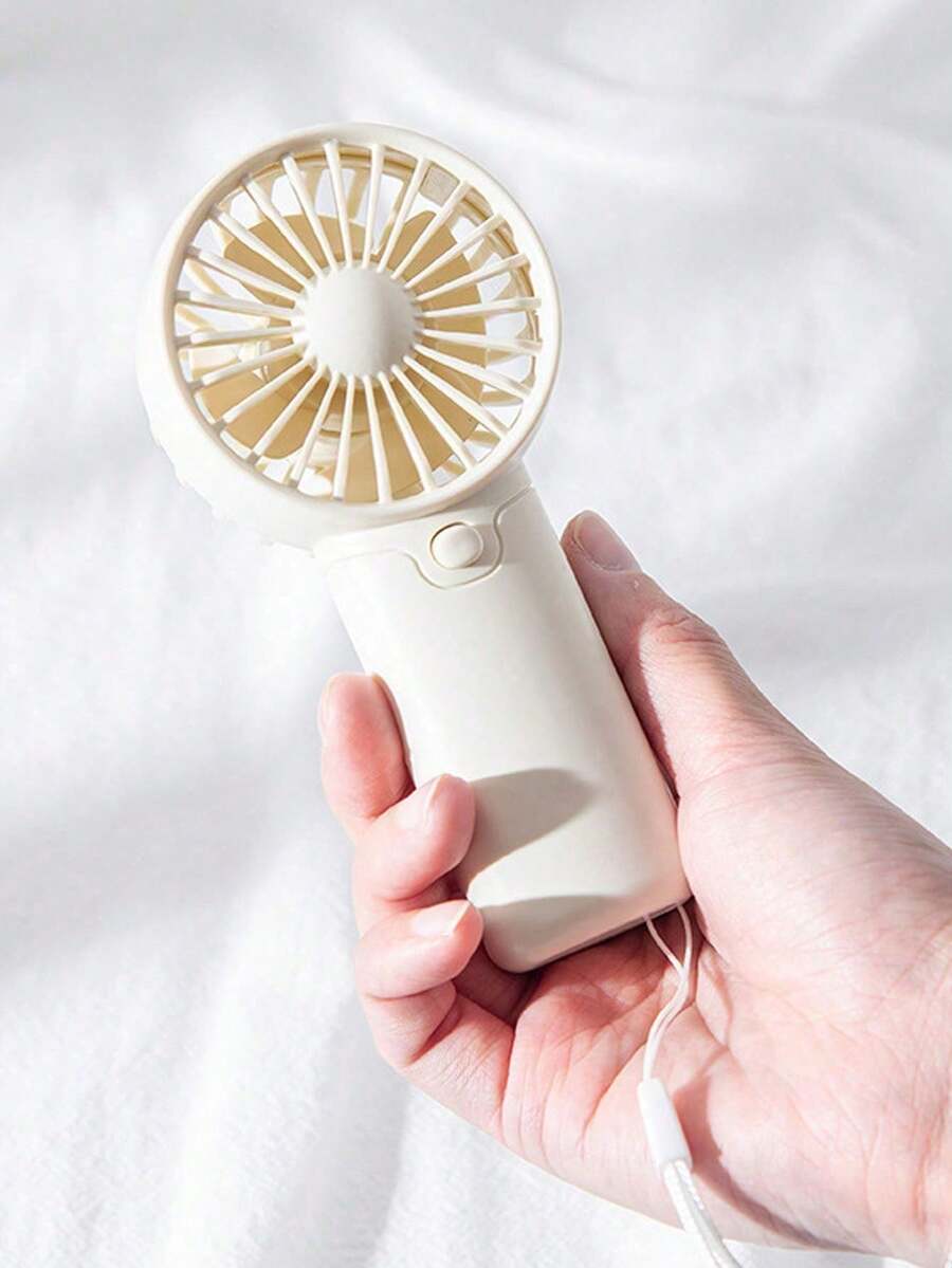 Cute Portable Handheld Fan, Mini Battery Operated Personal Fan With Lanyard, 3 Speeds, Macaron Pastel Colors, Perfect For Travel, Office, Desk & Outdoor Summer Cooling - Multiple Styles - View 1