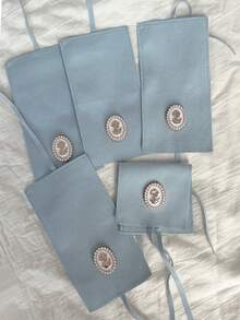 1/5 túi quà dây rút màu hồng, túi đựng quà tối giản bằng sợi polyester, thích hợp cho tiệc tùng, ngày lễ, tựu trường, Ngày Valentine. - Nhiều màu - Xem 6